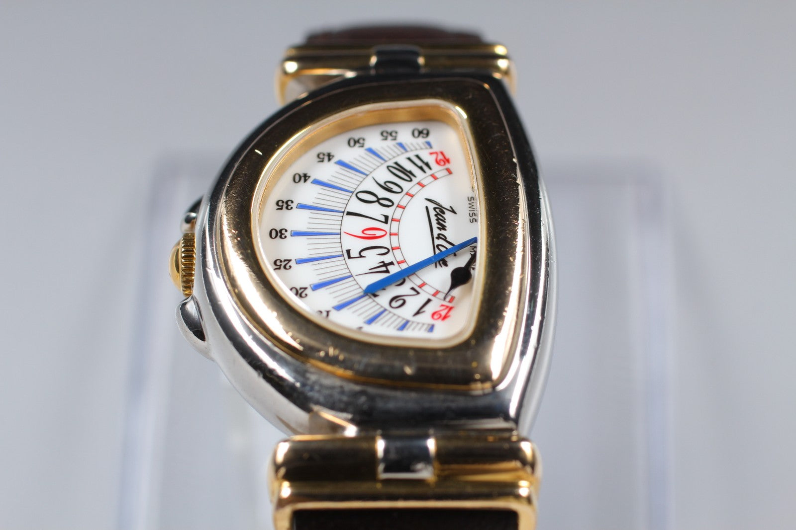 Vintage [Exc+5] Jean d'eve Sectora Gold 24mm Blue Women's Quartz Watch JAPAN