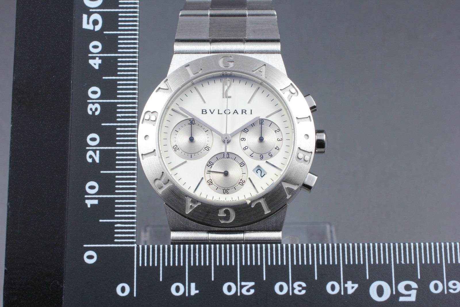 OH[Exc+5]Box BVLGARI Bvlgari Diagono CH35S White Quartz Men's Watch 36mm Japan