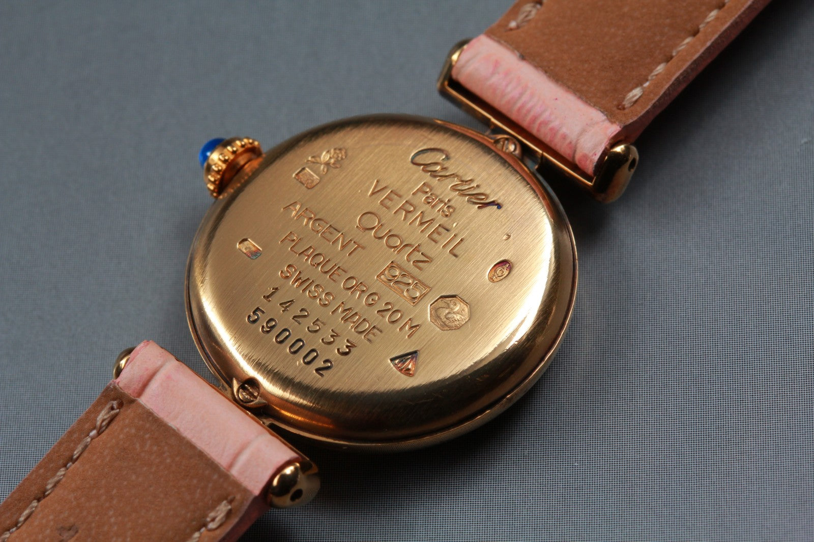 Vintage [Exc+5] Cartier Must Colisee Vermeil 590002 Gold Pink Women's Qz Watch