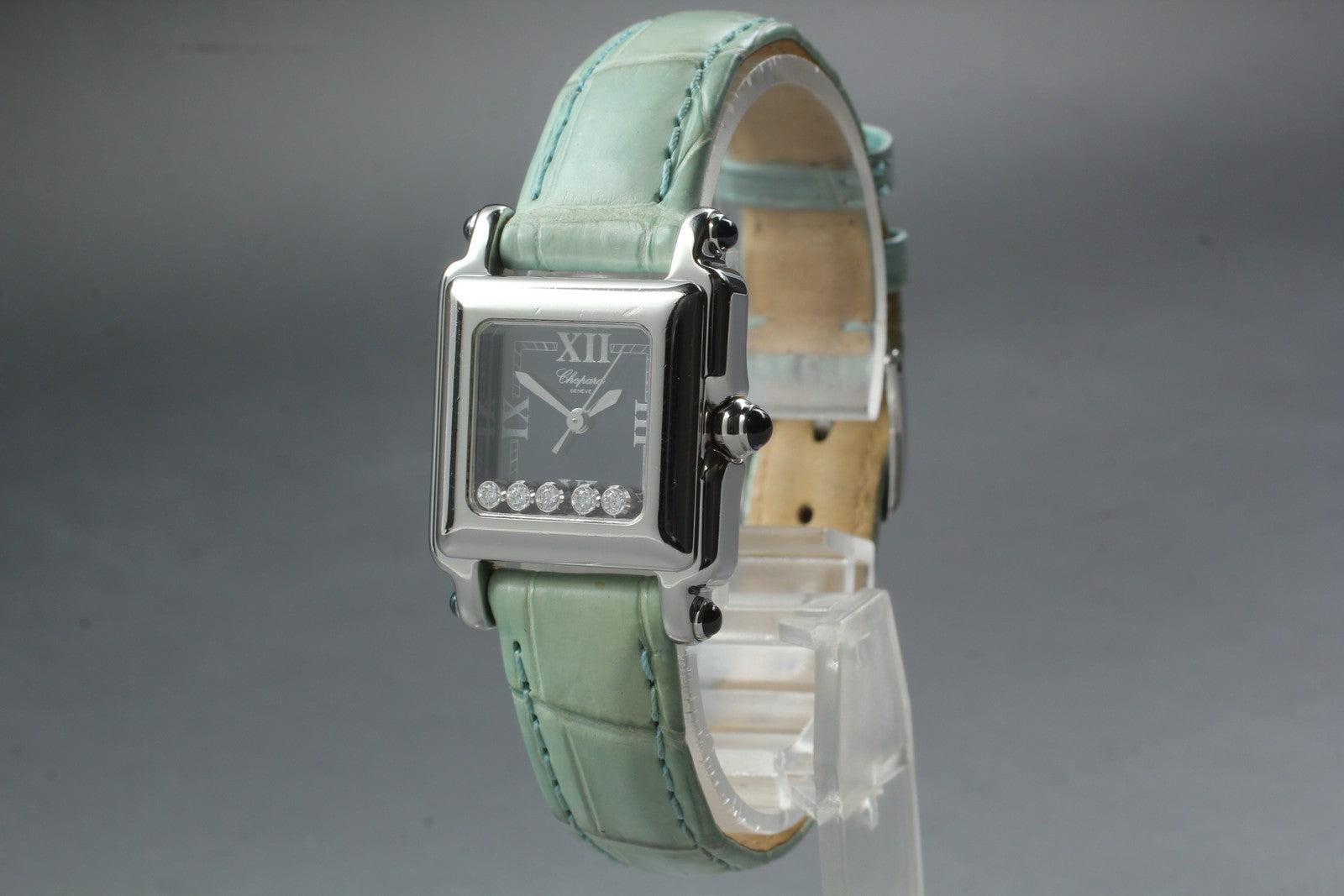 [Exc+5 Box] Chopard Happy Sport 27/8892-23 Diamond Navy Quartz Women’s Watch