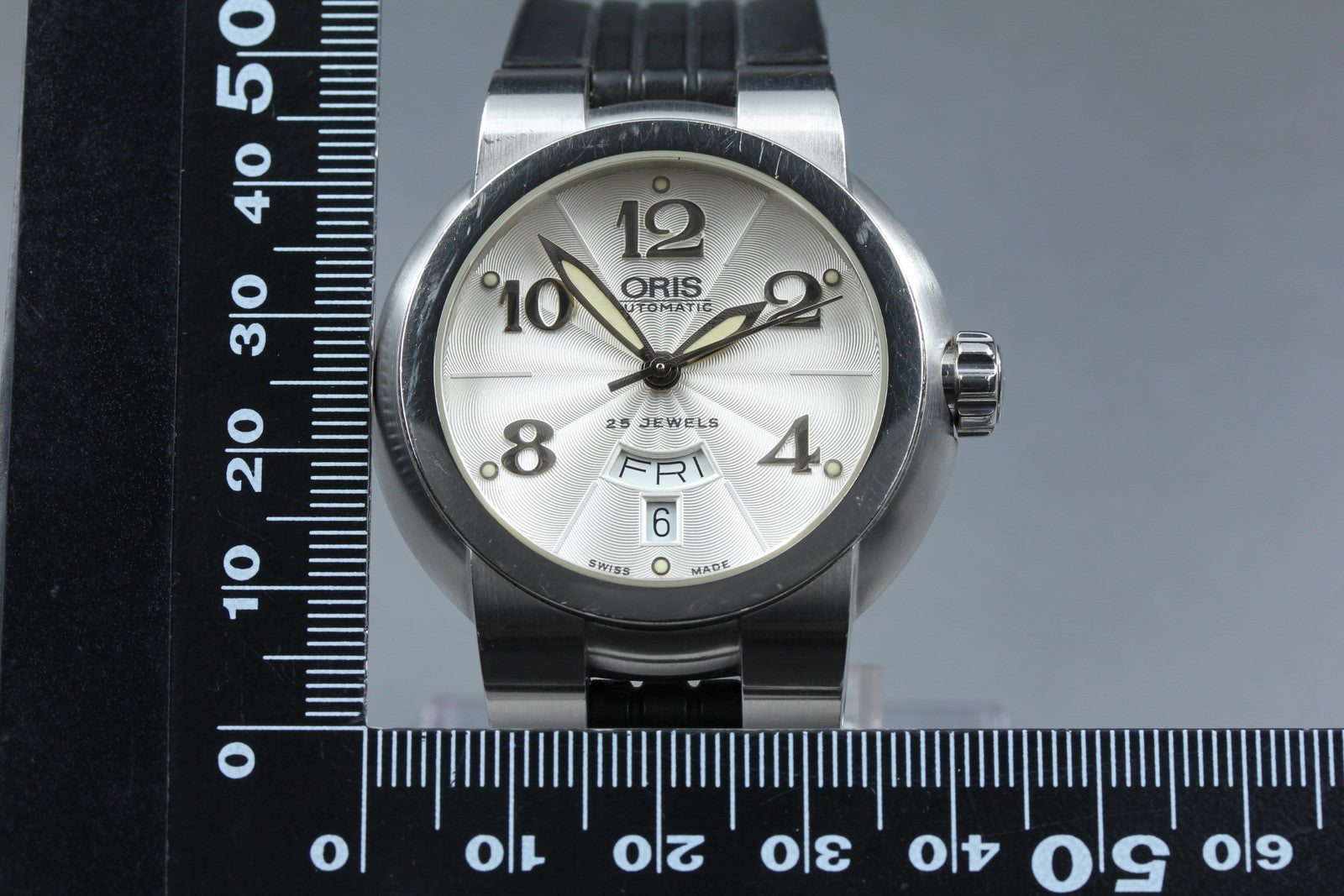 [Exc+5] ORIS TT1 Day Date 7517-41 Automatic 40mm Silver Black Men's Watch JAPAN