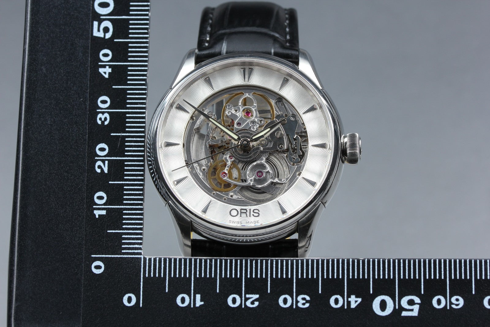 ORIS Artelier Skeleton 7591-01 Date Silver Black 39mm Automatic Men's Watch