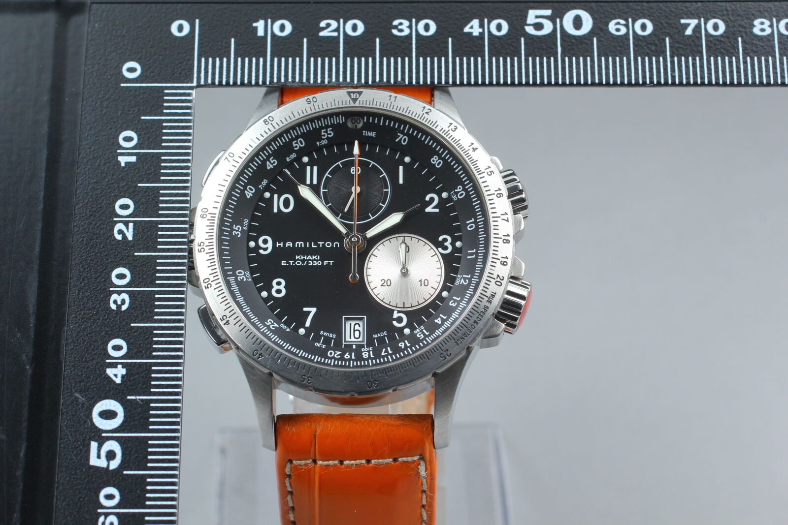 New Battery[Exc+5 Box] Hamilton Khaki ETO H776120 Chronograph Quartz Men's Watch