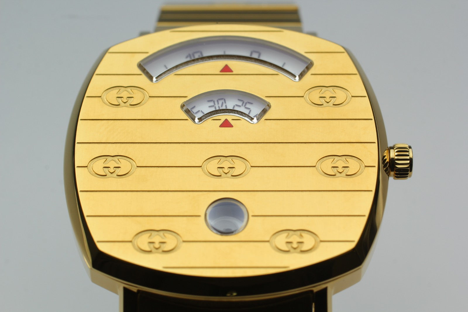 [MINT Box] GUCCI Grip 157.4 Gold 35mm GG Man's Quartz Watch From JAPAN