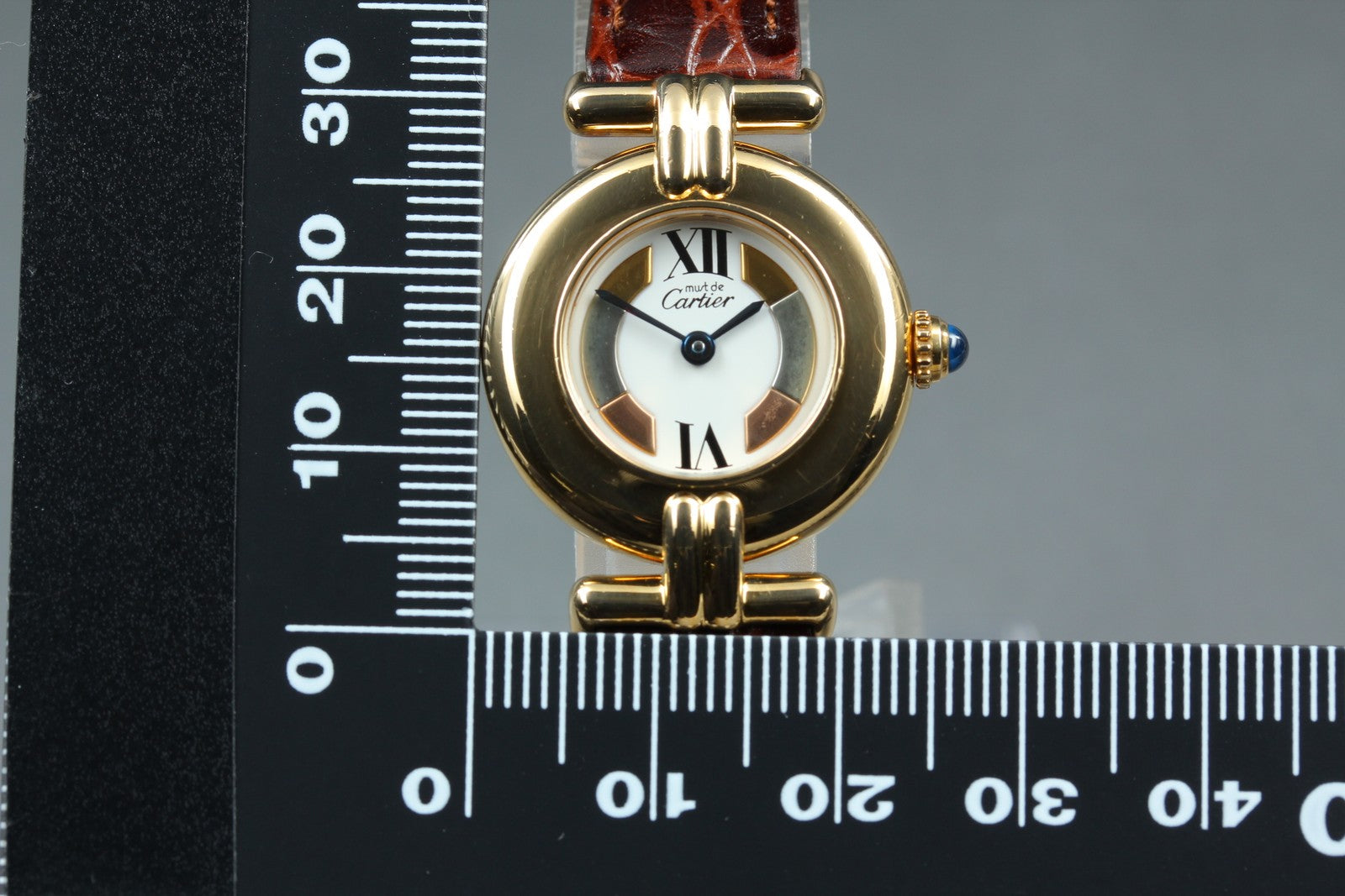 Vintage Cartier Must Colisee Vermeil 590002 Brown Gold Women's Quartz Watch
