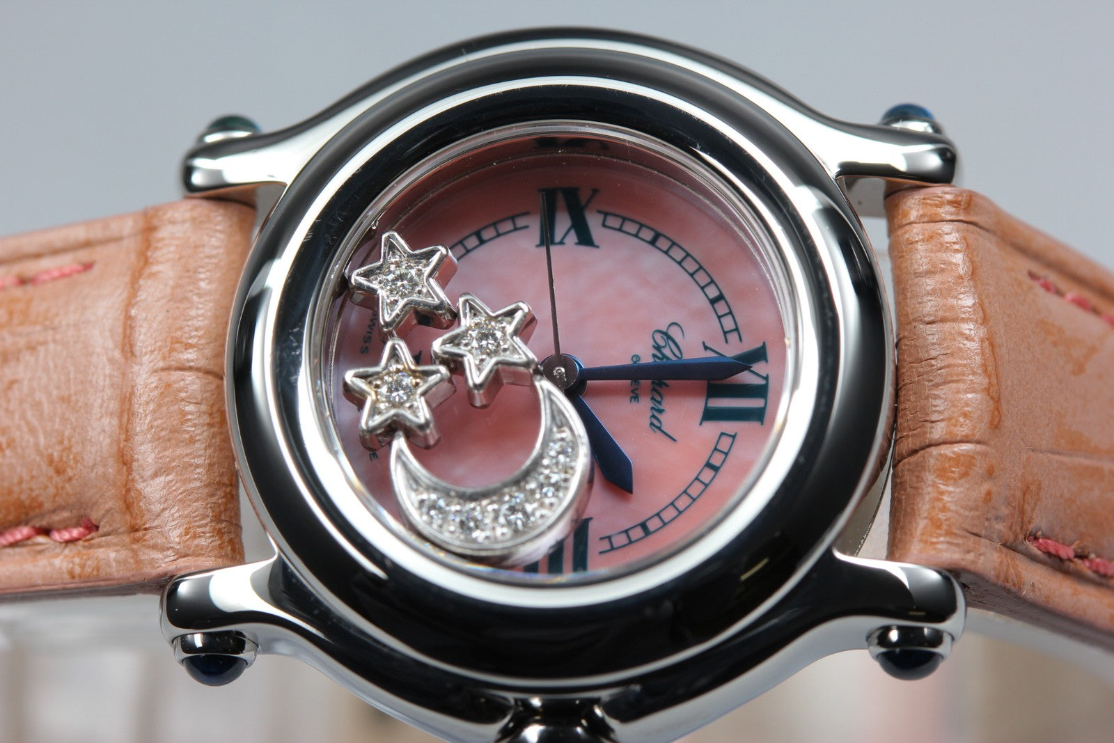 Chopard Happy Sport 27/8245-23 Moon Star Pink Diamond Quartz Women’s Watch [Box]