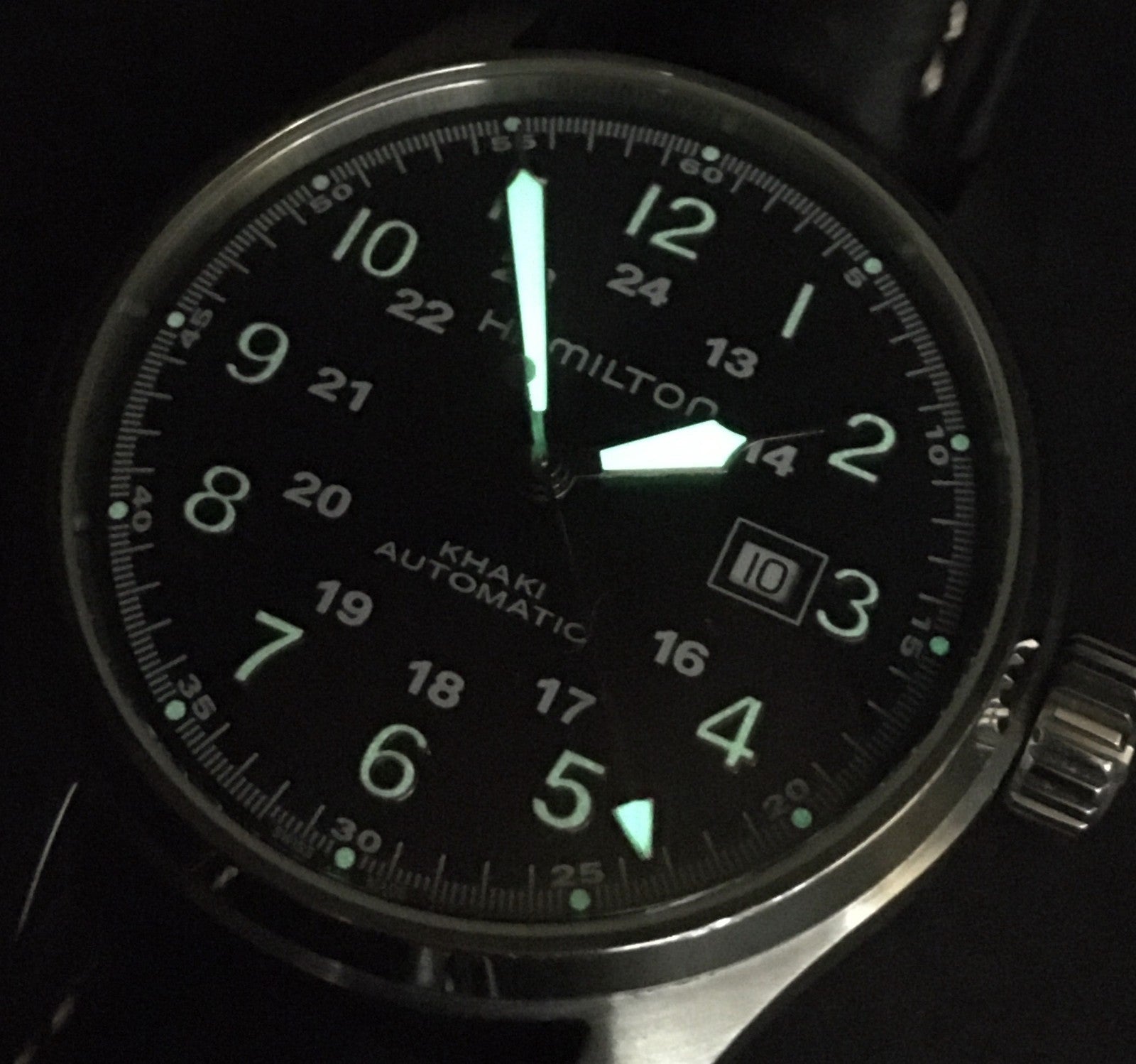 Exc+5* Hamilton KHAKI Field H706250 Black Dial Automatic Men's Watch 44mm JAPAN