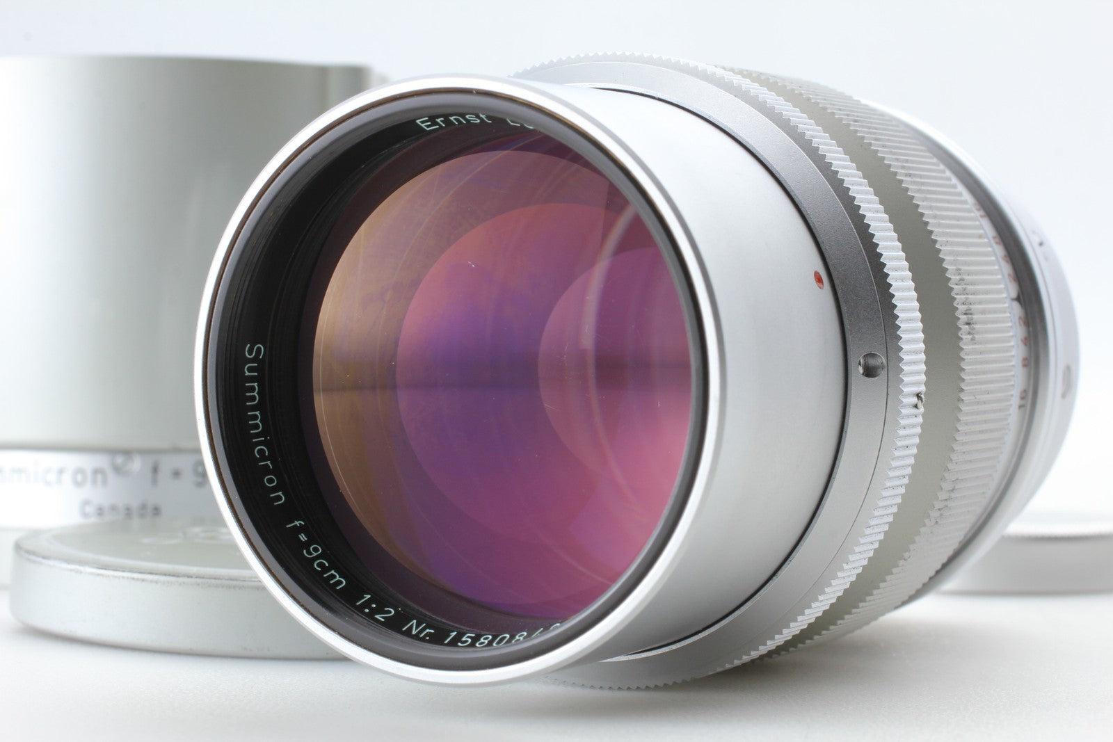 Cla'd [MINT w/ Hood] Leica Summicron 9cm 90mm f2 1st Canada Lens From JAPAN