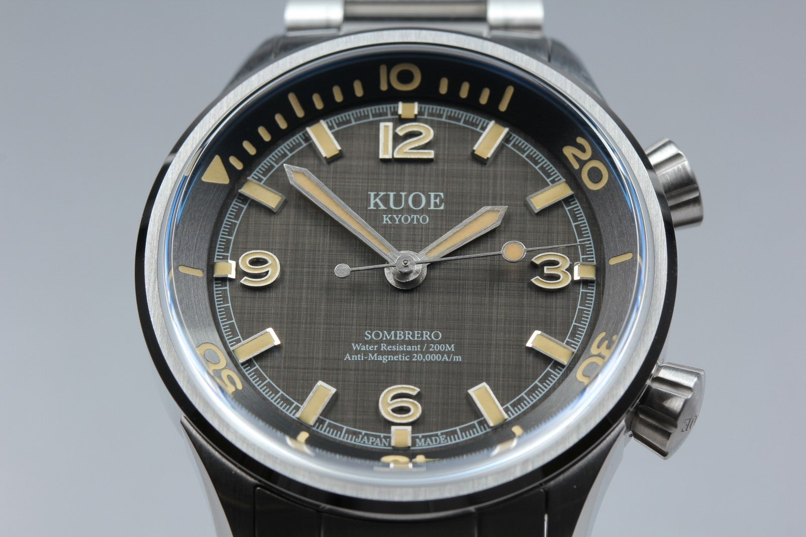 KUOE KYOTO SOMBRERO 90-011 38mm Linen Dial Automatic Men's Watch JAPAN [Box]