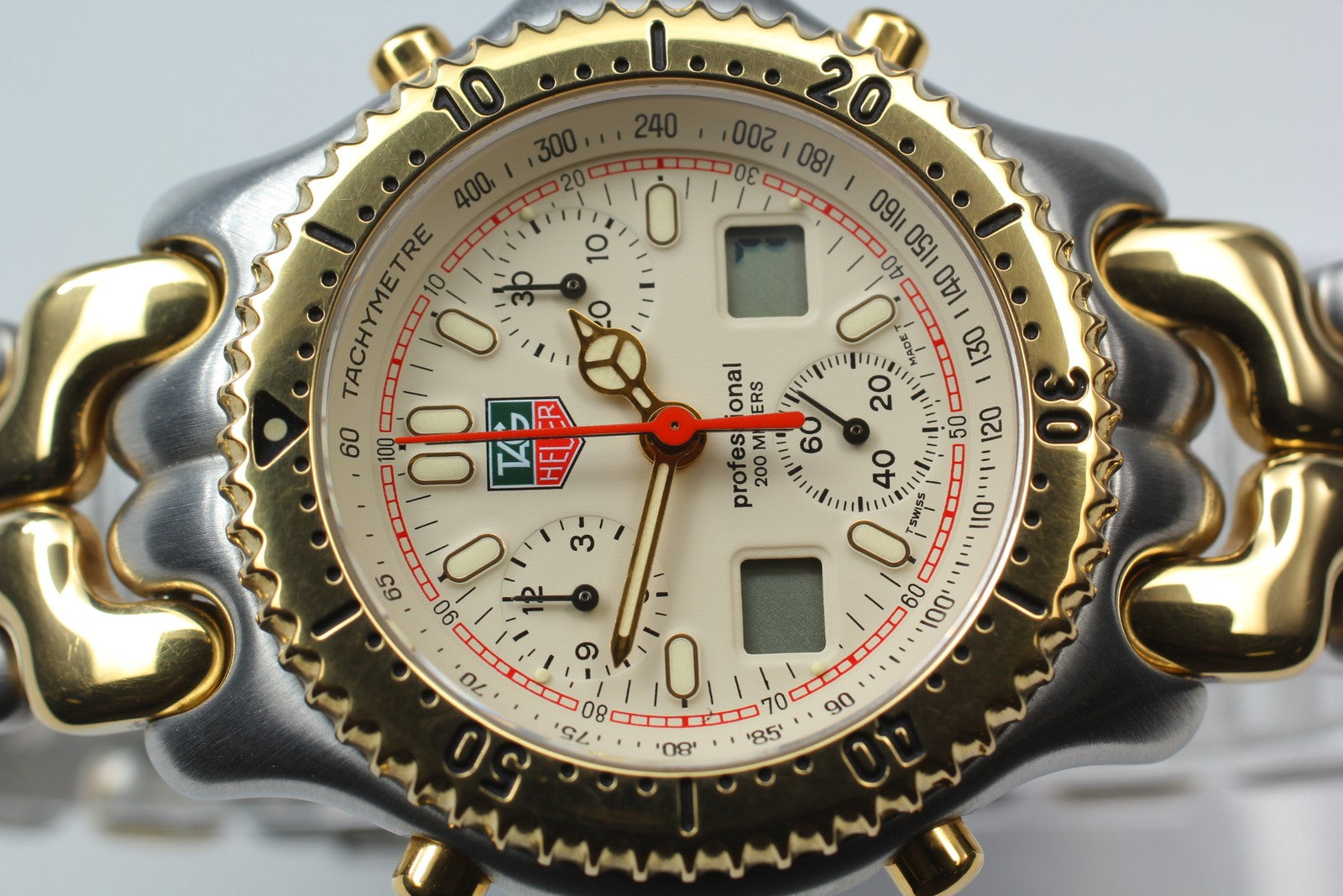 [Exc+4 Box] Vintage TAG HEUER S/el CG1123-0 Chronograph Quartz Men's Watch JAPAN