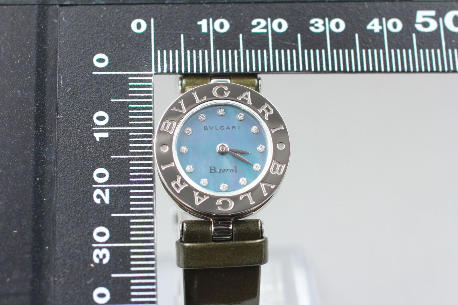 New Battery [N MINT- Box] BVLGARI B.zero1 BZ22S 12P Diamond Blue shell Qz Watch