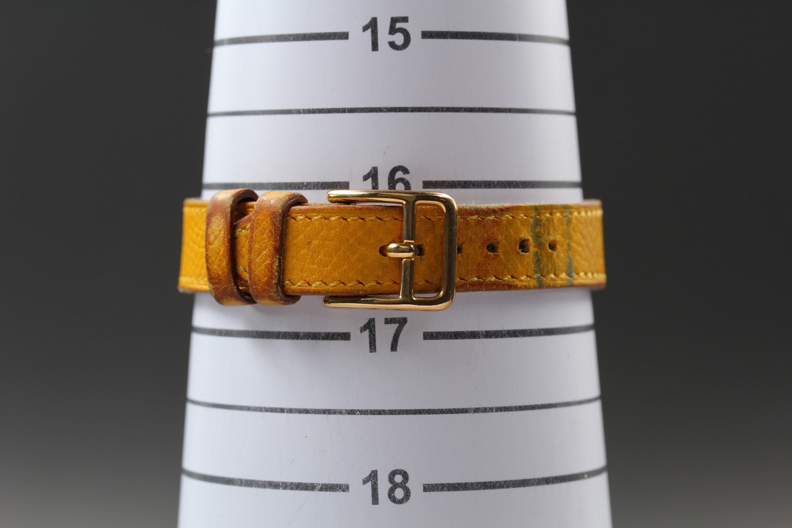 Vintage HERMES Kelly Stainless Gold Dial Quartz Women's Watch 20mm JAPAN Box
