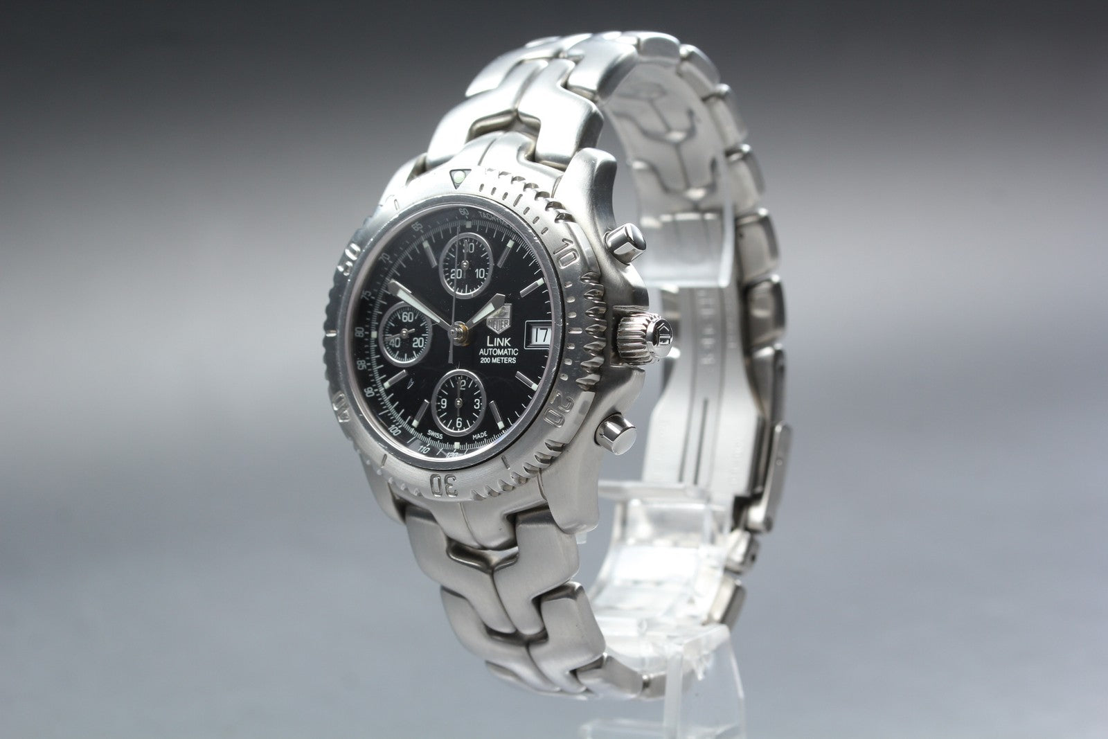 TAG HEUER TAG Heuer Link CT2111 Black Automatic Men's Watch 41mm JAPAN Box