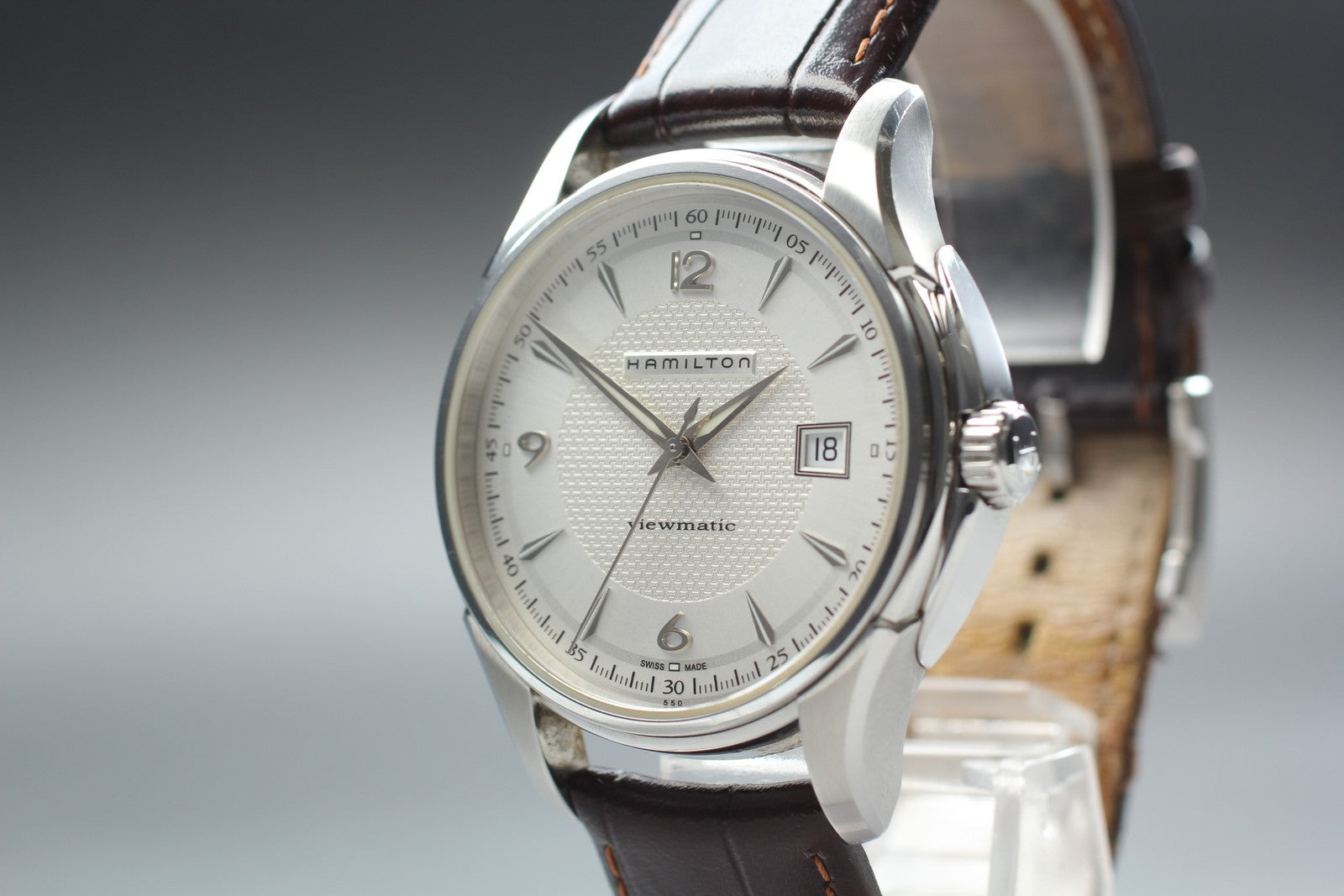 Hamilton Jazzmaster H325150 Silver Automatic Date Men's Watch 40mm JAPAN Box