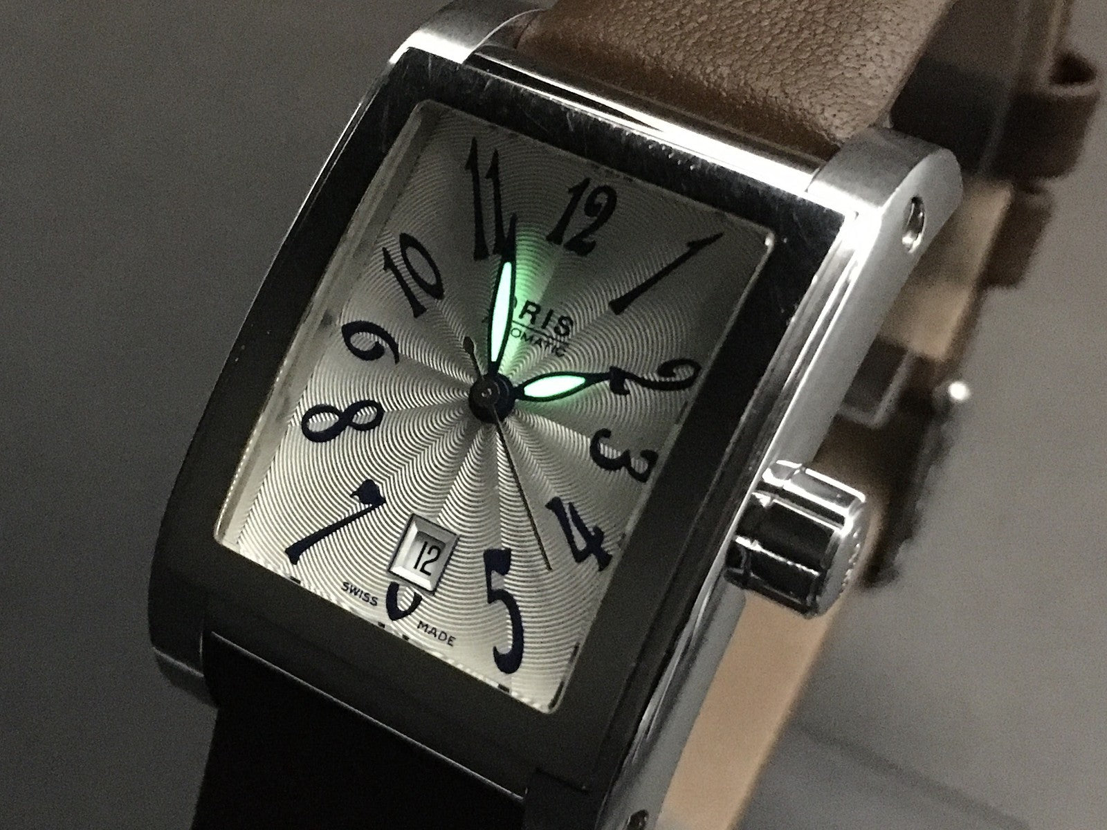 [Exc+4 Box] ORIS Rectangular Date 7526 White Brown 23mm Automatic Men's Watch