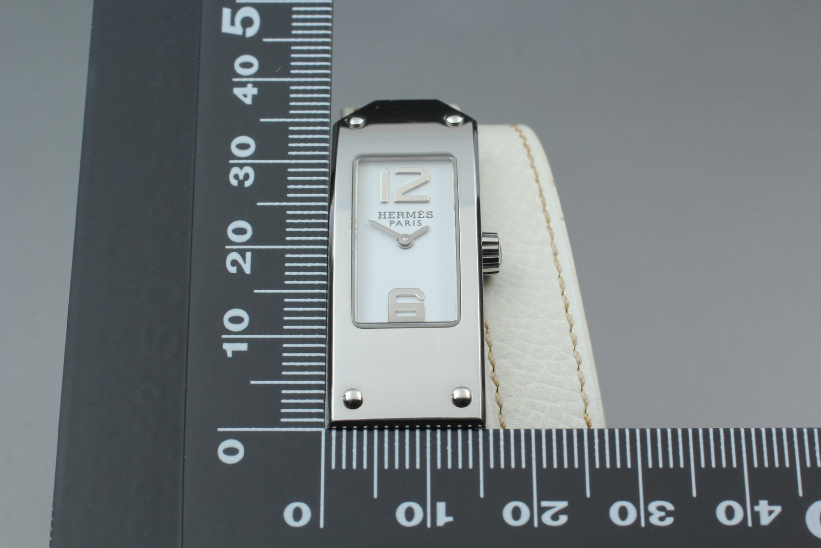 HERMES Kelly 2 Double Tour KT1.210 White 15mm "I" Quartz Women's Watch [w /Box]