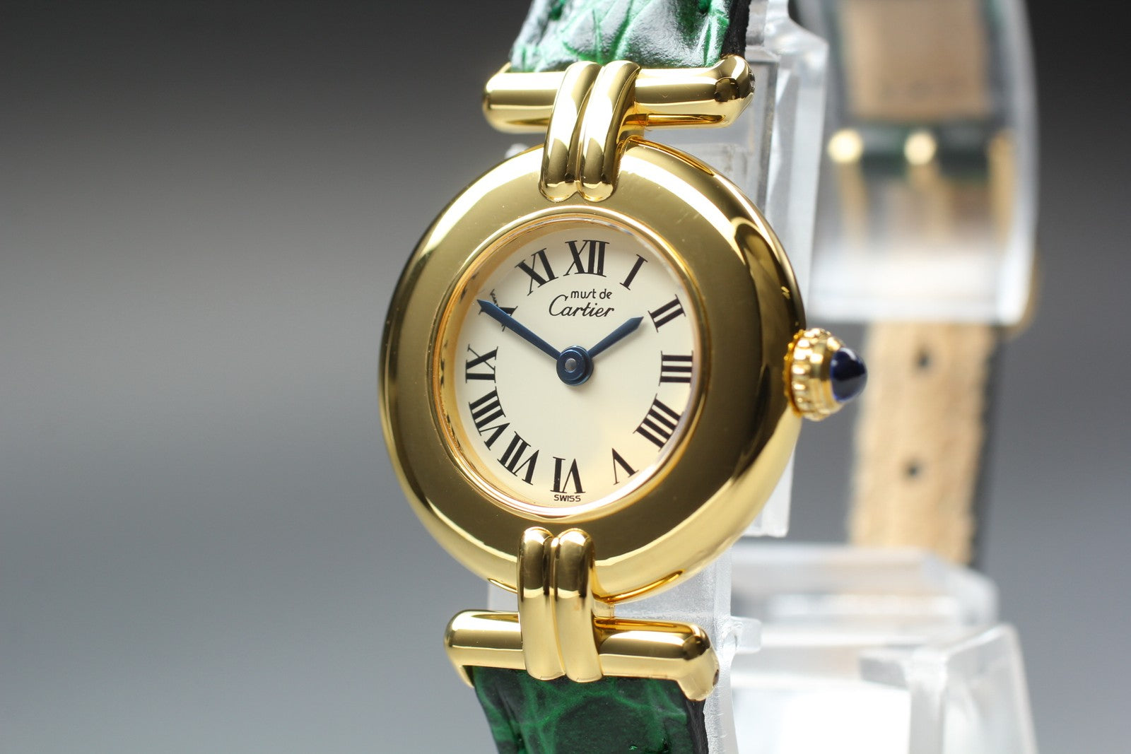 Vintage [Near MINT- Pouch] Cartier Must Colisee Vermeil 1902 Women's Qz Watch