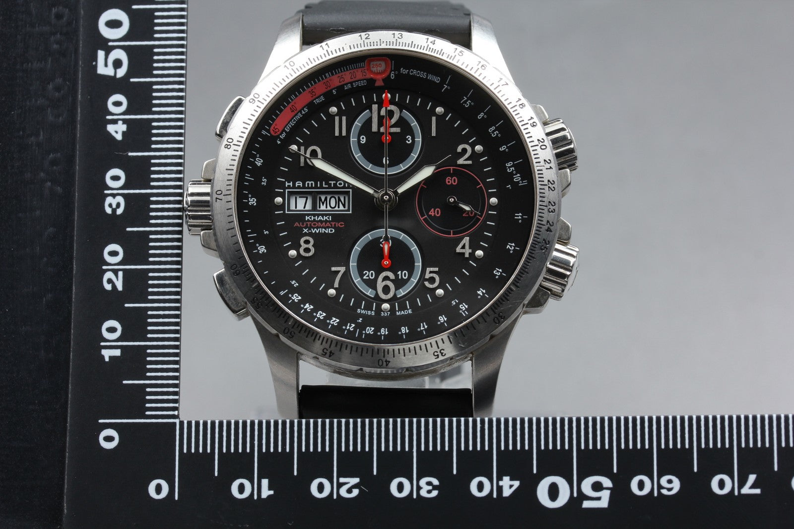 HAMILTON Khaki  H776460 Automatic Chronograph Black Men's Watch 44mm JAPAN