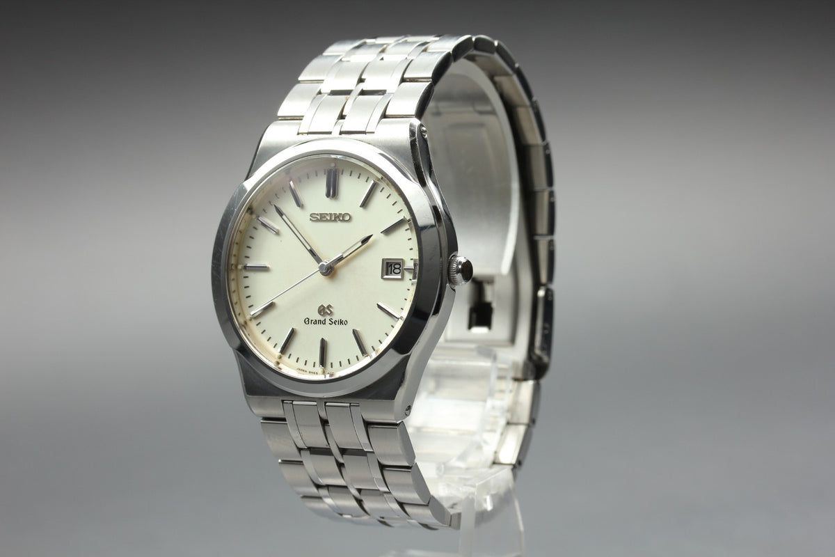Vintage SEIKO Grand Seiko 8N65-9000 Quartz Unisex Silver Watch 36mm From JAPAN