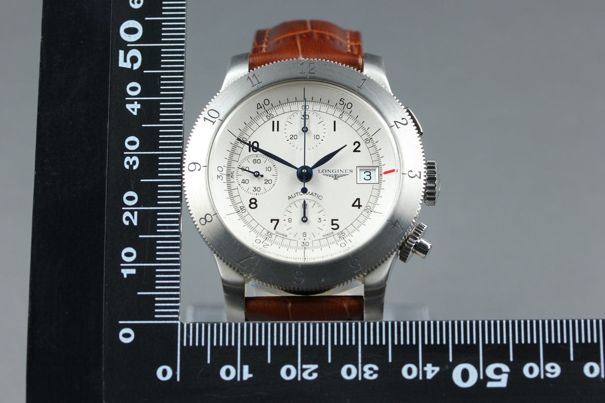 LONGINES Weems Chronograph L2.741.4 Silver 41mm Automatic Men's Watch [Box]