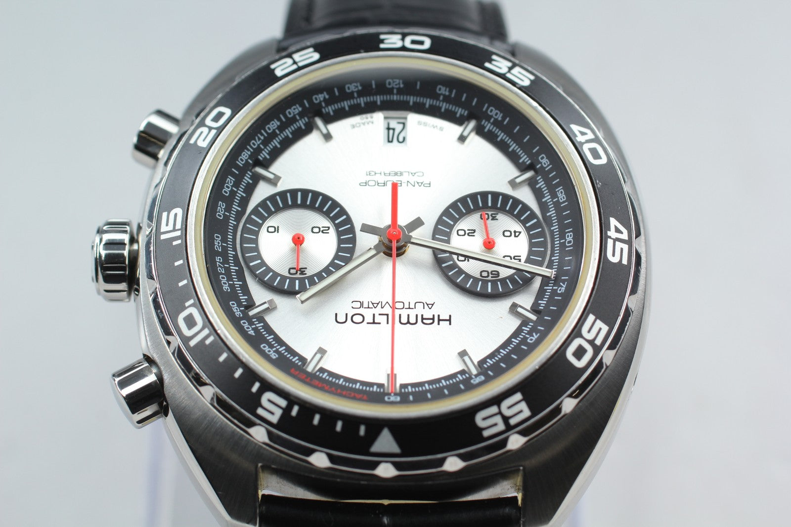 HAMILTON Pan Europ H357560 Chronograph 45mm Automatic Black Silver Men's Watch