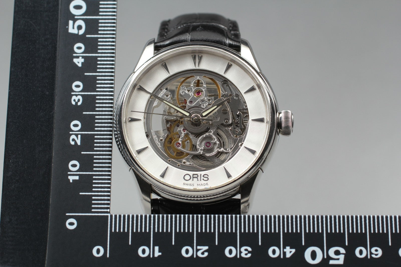 Exc+5* ORIS Artelier 7591-01 skeleton Dial Automatic Men's Watch 40mm From JAPAN