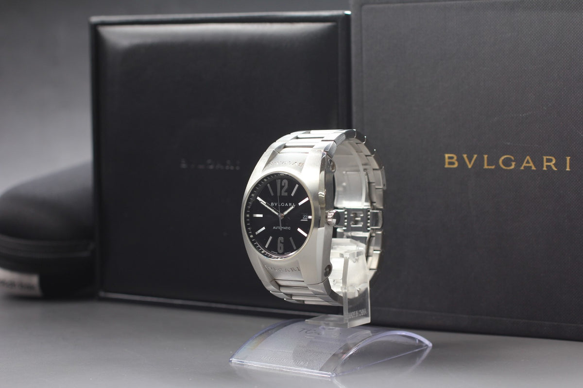BVLGARI Ergon EG40S Black Dial Automatic Date Boy's Watch 40mm From JAPAN Box