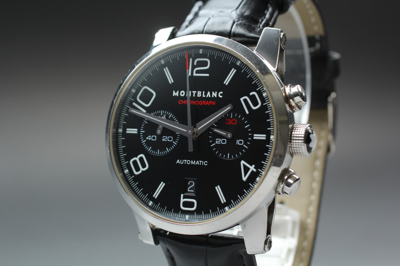 MONTBLANC Timewalker 7069 Automatic Chronograph Black Men's Watch 43mm JAPAN