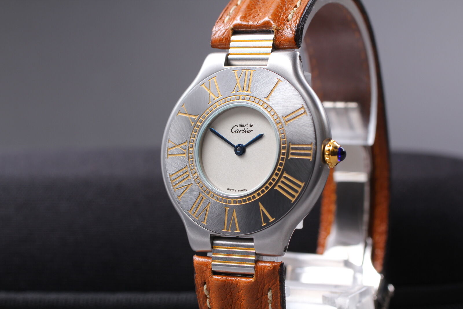 New Battery [Exc+5] Cartier Must de Cartier 21 31mm Unisex Quartz Watch JAPAN