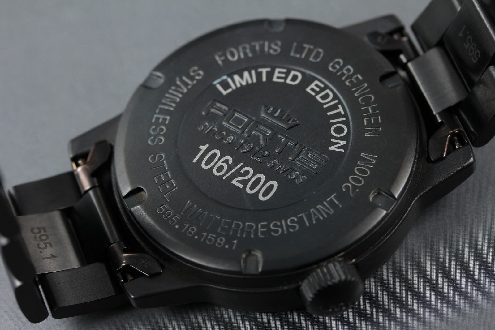 Rare FORTIS Flieger Professional Blackout 595.18.41MBO Automatic Men's Watch JP