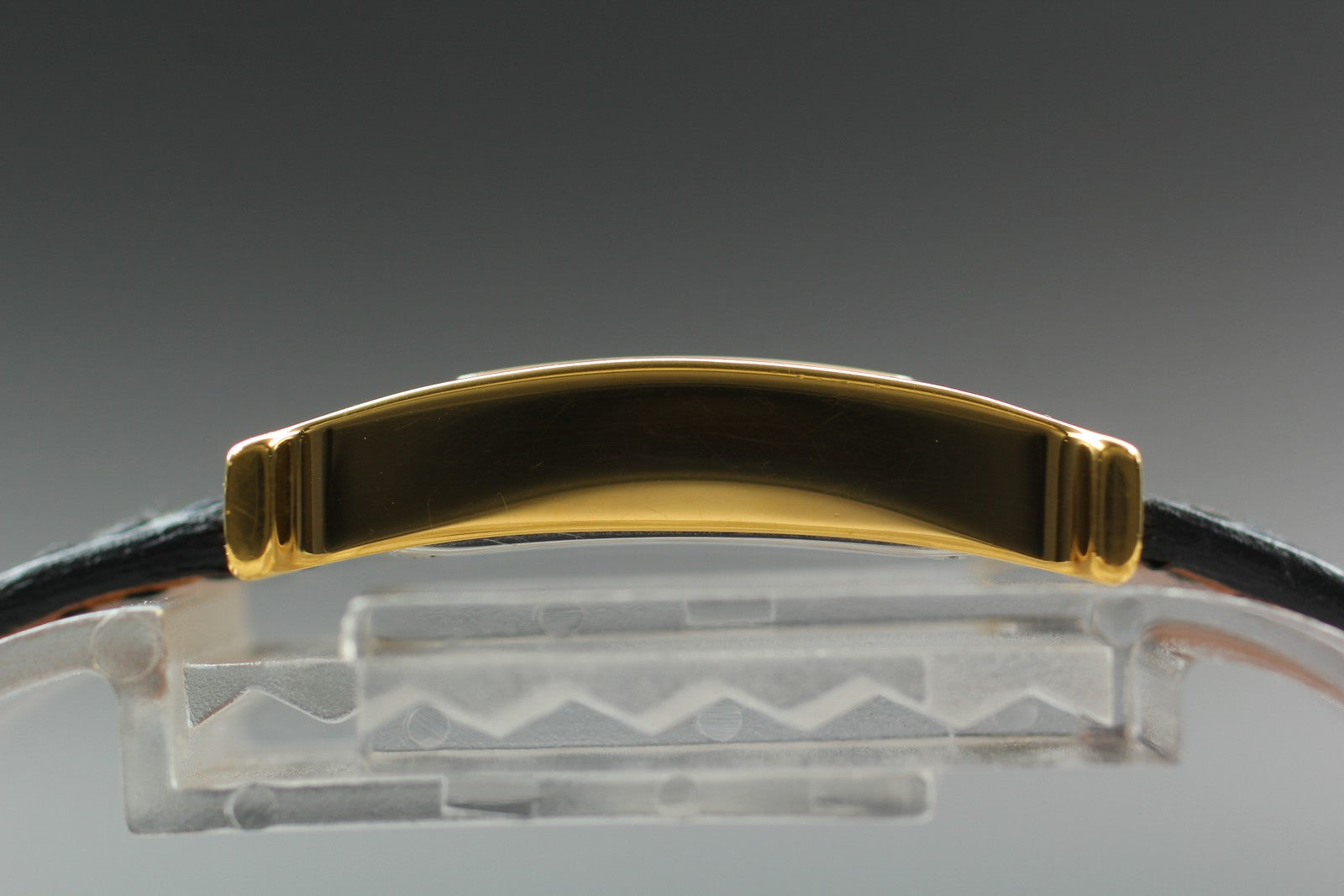 [Exc+5] HERMES H Watch HH1.201 Gold Black "A" 21mm Woman's Watch Quartz JAPAN