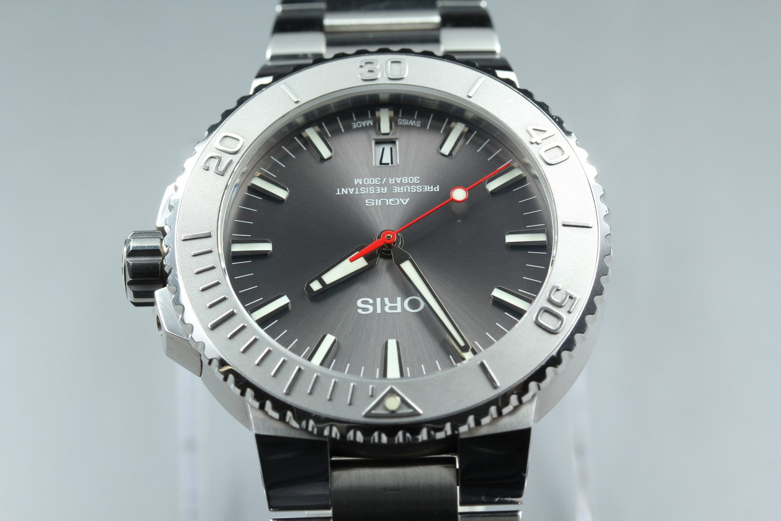 ORIS Aquis Date 01 733 7730 4153 Gray Dial 43mm Automatic Men's Watch [w/Box]