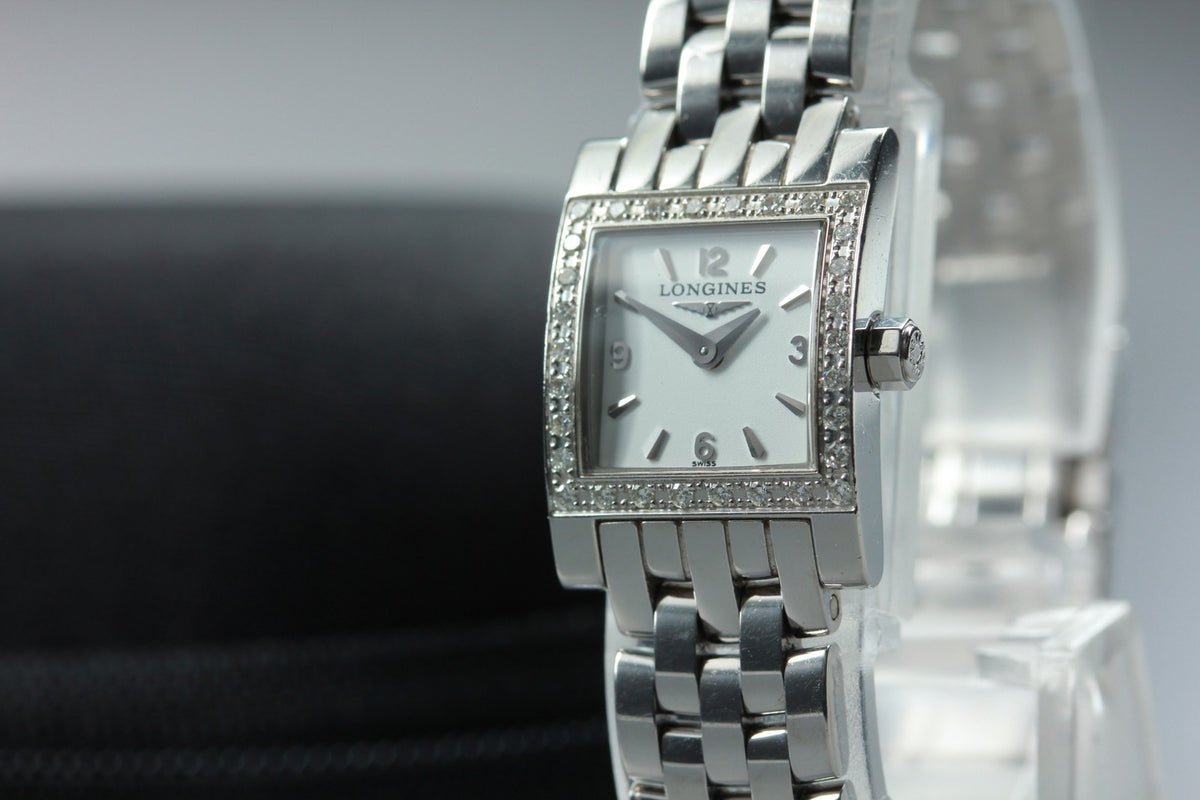 LONGINES Dolce Vita L5.161.0 Quartz Diamond Bezel White Women's Watch 16mm JAPAN