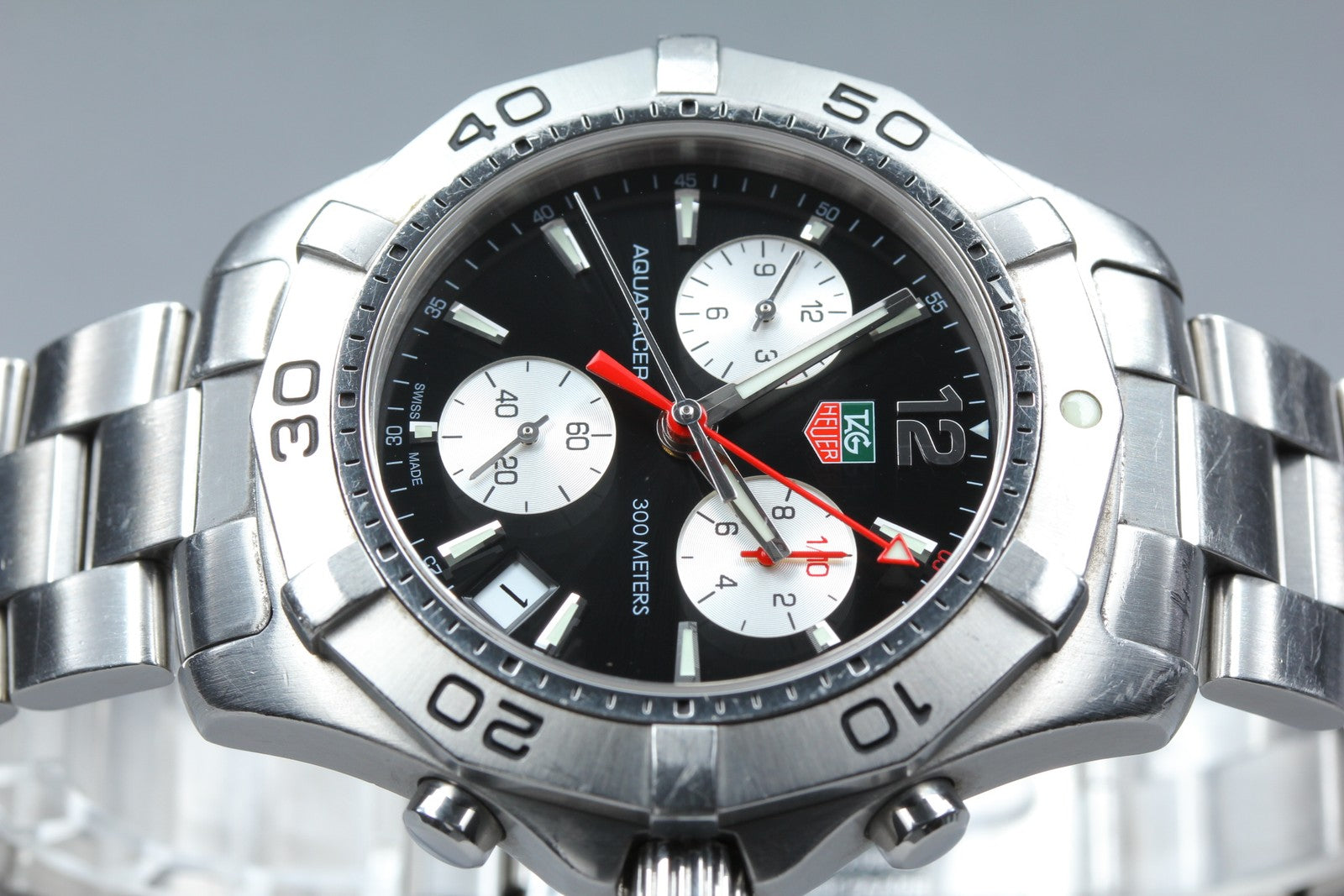 TAG Heuer Aquaracer CAF1110 Chronograph Black Quartz Men's Watch 42mm Box