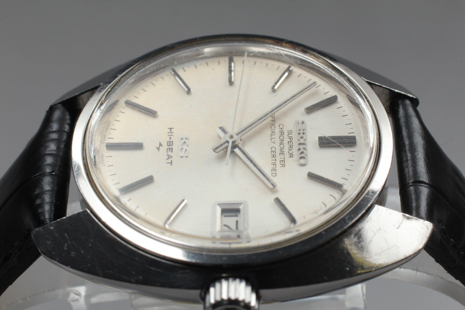Vintage Exc+4 KING SEIKO HI-BEAT 4502-8010 Silver Hand-winding Men's Watch JAPAN