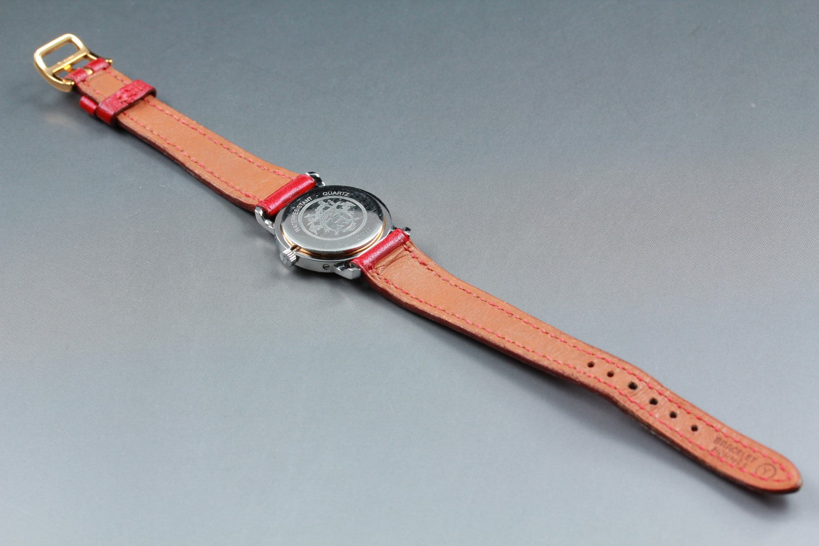 Vintage [Exc+5] HERMES Clipper White Dial Red 24mm Woman's Quartz Watch JAPAN