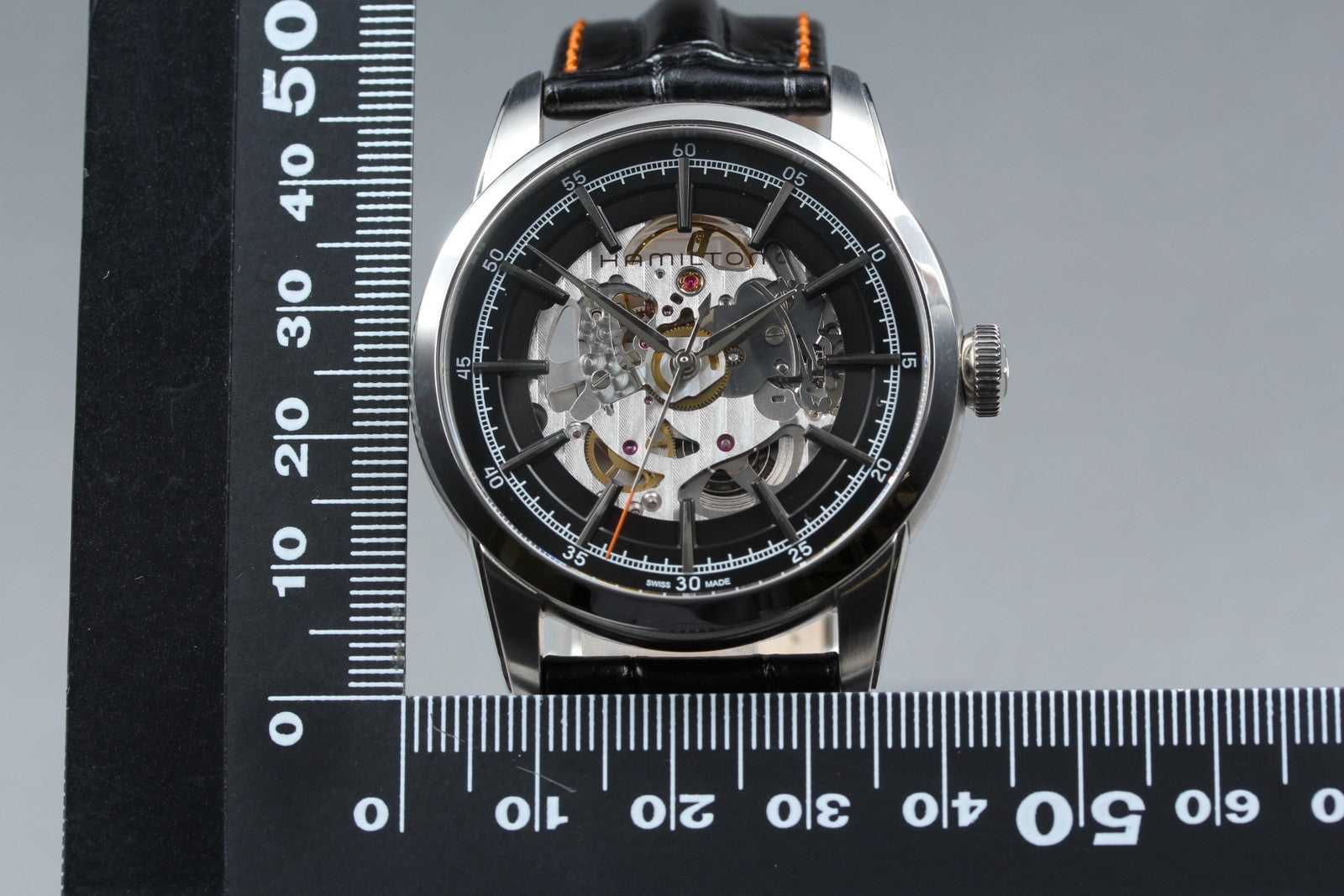 HAMILTON RAIL ROAD H406550 SKELETON 41mm Black Automatic Men's Watch [Box]