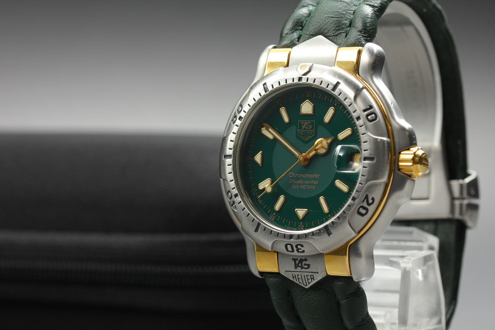 TAG HEUER 6000 Chronometer WH5153 -K1 Automatic Green Men's Watch 37mm JAPAN