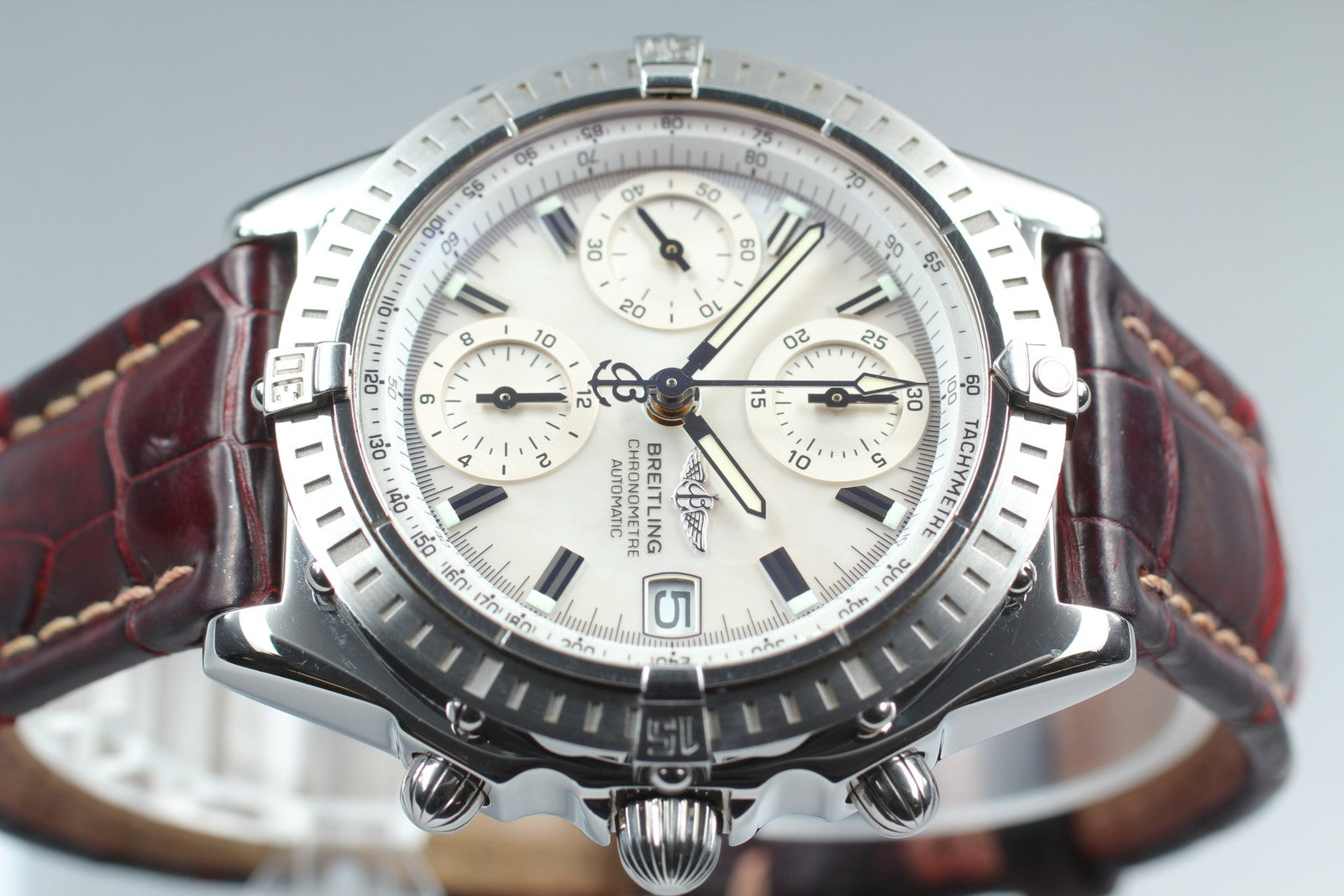 [Exc+5 Box] BREITLING Chronomat A13352 Chronograph White AT 39mm Men's Watch