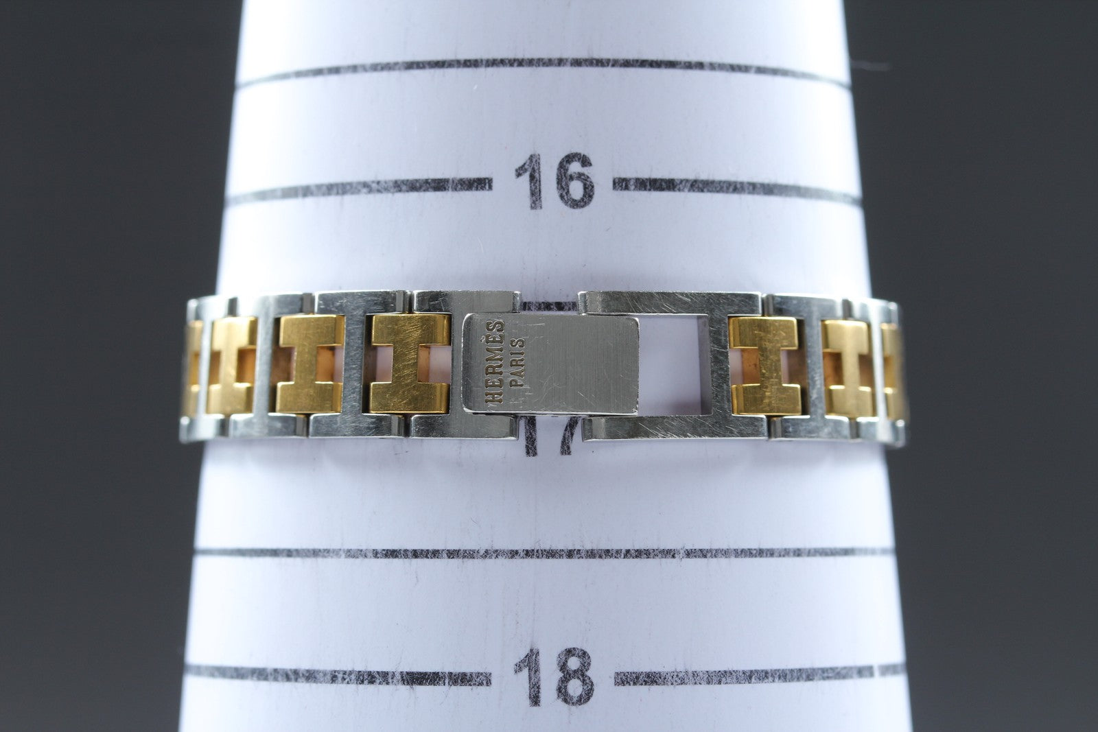 Vintage Hermes Clipper 24mm Ivory Dial Gold Woman's Watch Quartz [w /Box]