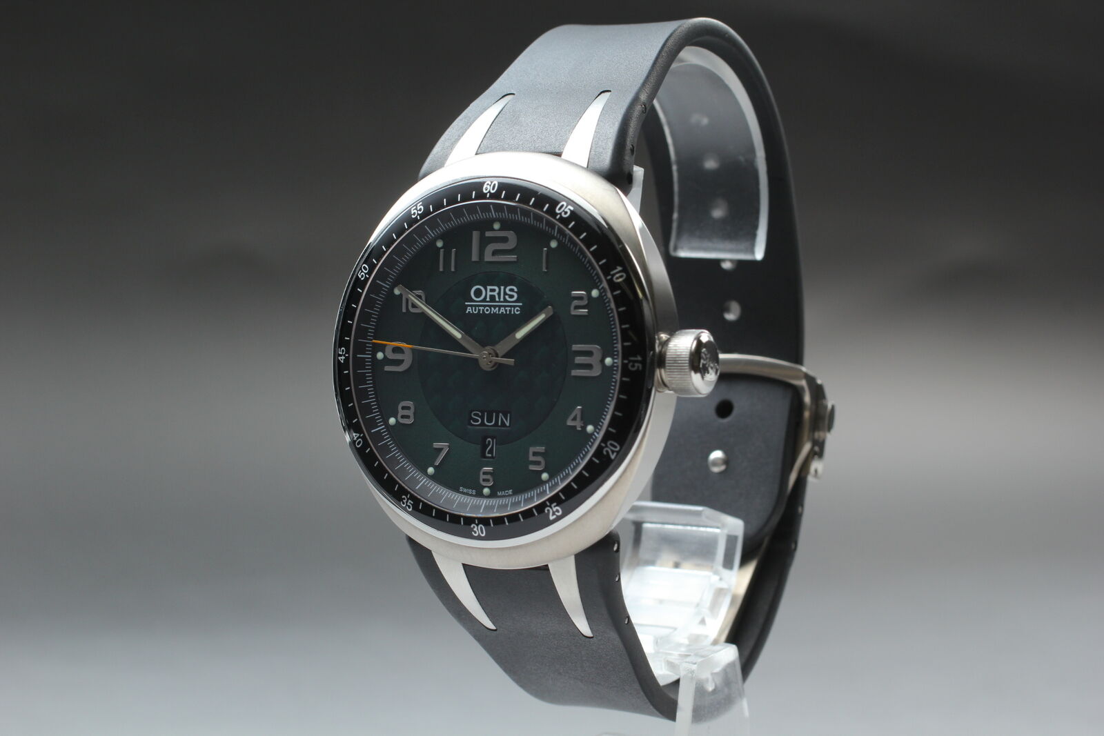 [Near MINT-] ORIS TT3 7589 Day Date Titanium Green Automatic Men's Watch JAPAN