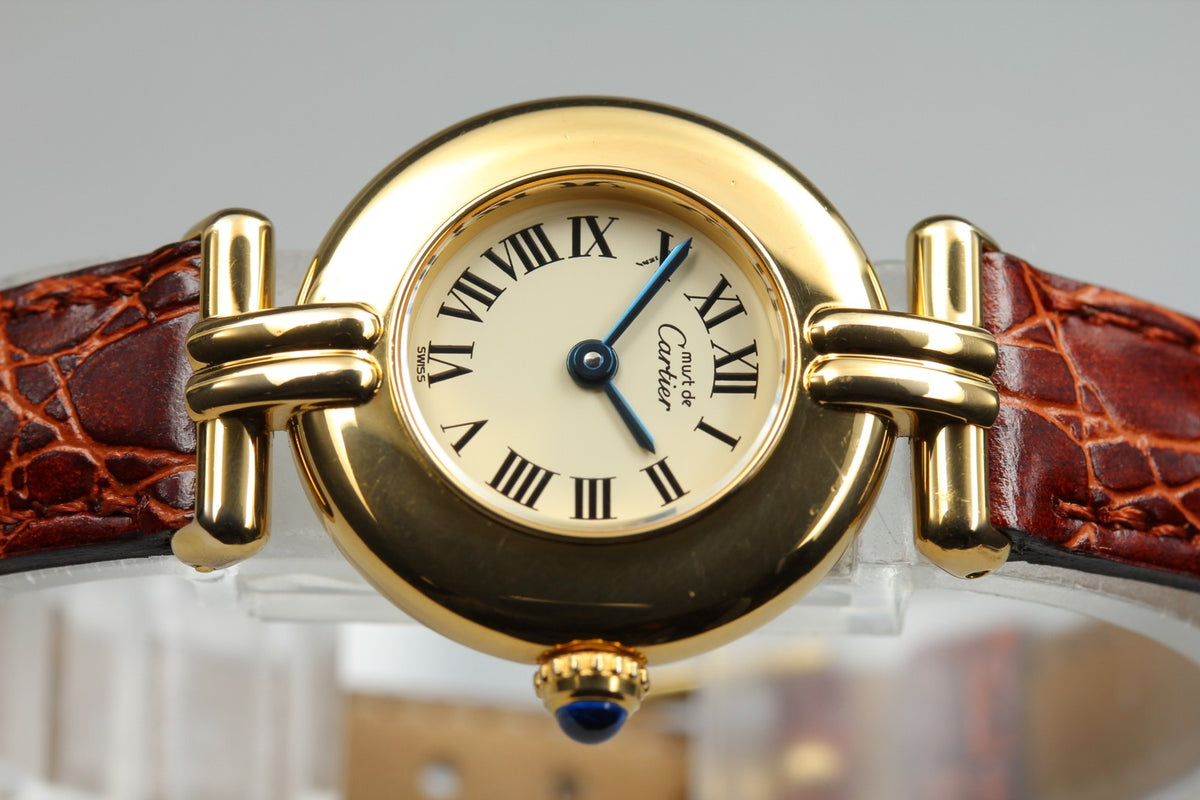 [Overhauled] Cartier Must Colisee Vermeil 590002 Brown Gold Women's Quartz Watch