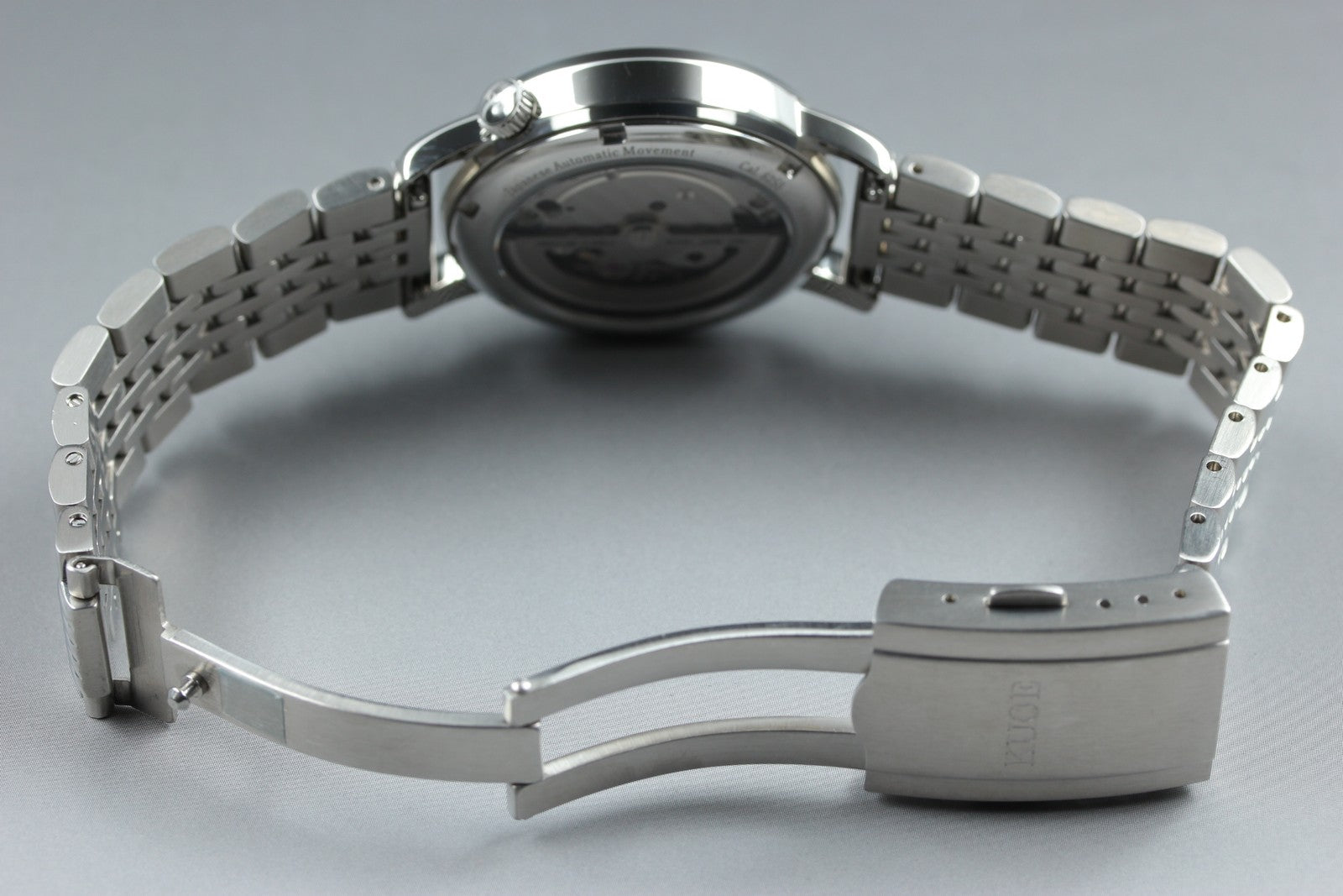 KUOE KYOTO OLD SMITH 90-007﻿ Silver 34mm Small Second Automatic Mens Watch JAPAN
