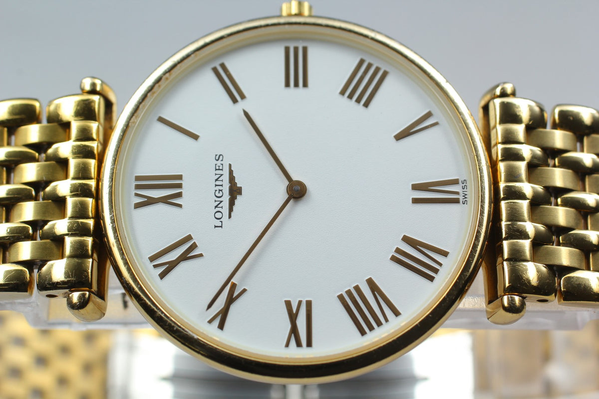 Vintage LONGINES La Grand Classique L4.635.2 Quartz White Men’s Watch 33mm JAPAN