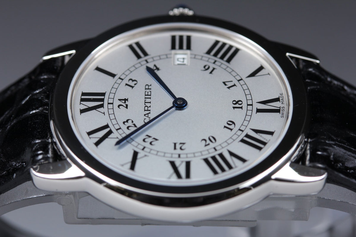 Cartier Ronde Solo de Cartier 3603 Silver Quartz 35mm Unisex Watch Polished Box