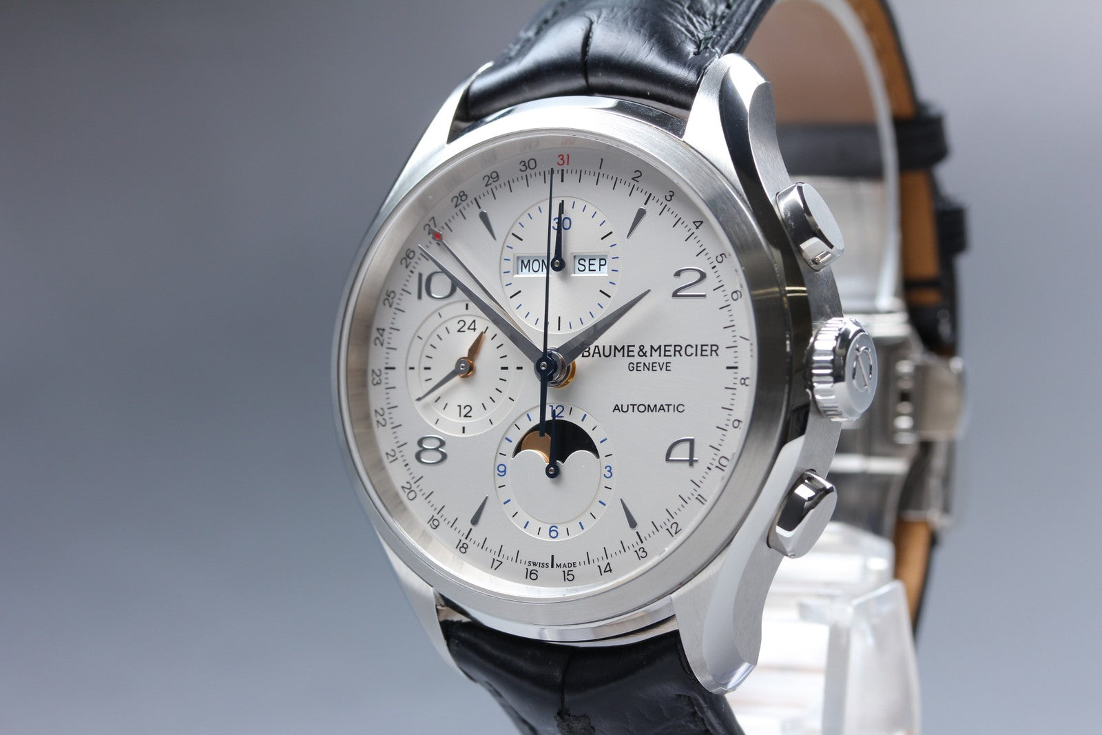 BAUME＆MERCIER Clifton 65793 Automatic Silver Men's Watch 42mm JAPAN N MINT*Box