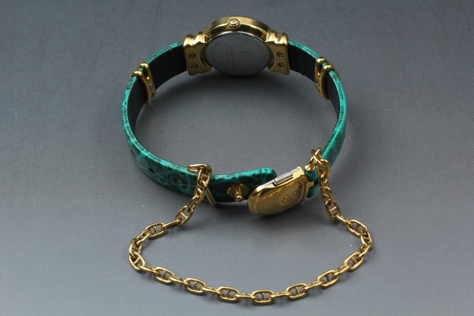 [Exc+5] PHILIPPE CHARRIOL Saint-Tropez Gold Green Diamond Quartz Women's Watch