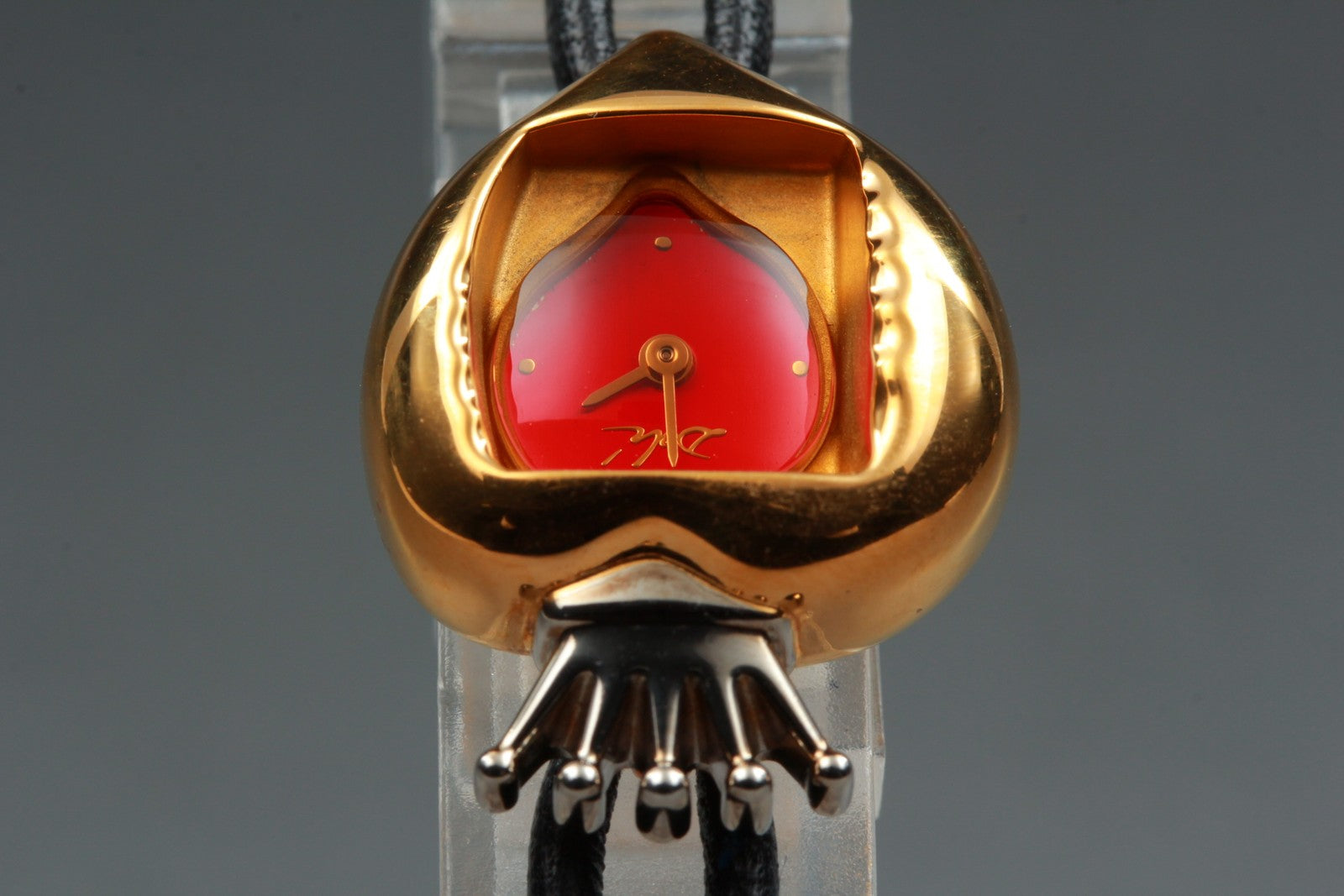 [Exc+5] Salvador Dali Royal Heart 19mm Gold Red Dial Women's Quartz Watch JAPAN