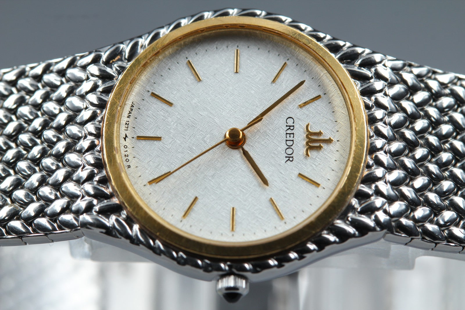 Vintage [Exc+5] SEIKO Credor 1271-0060 23mm Silver Gold Quartz Women's Watch