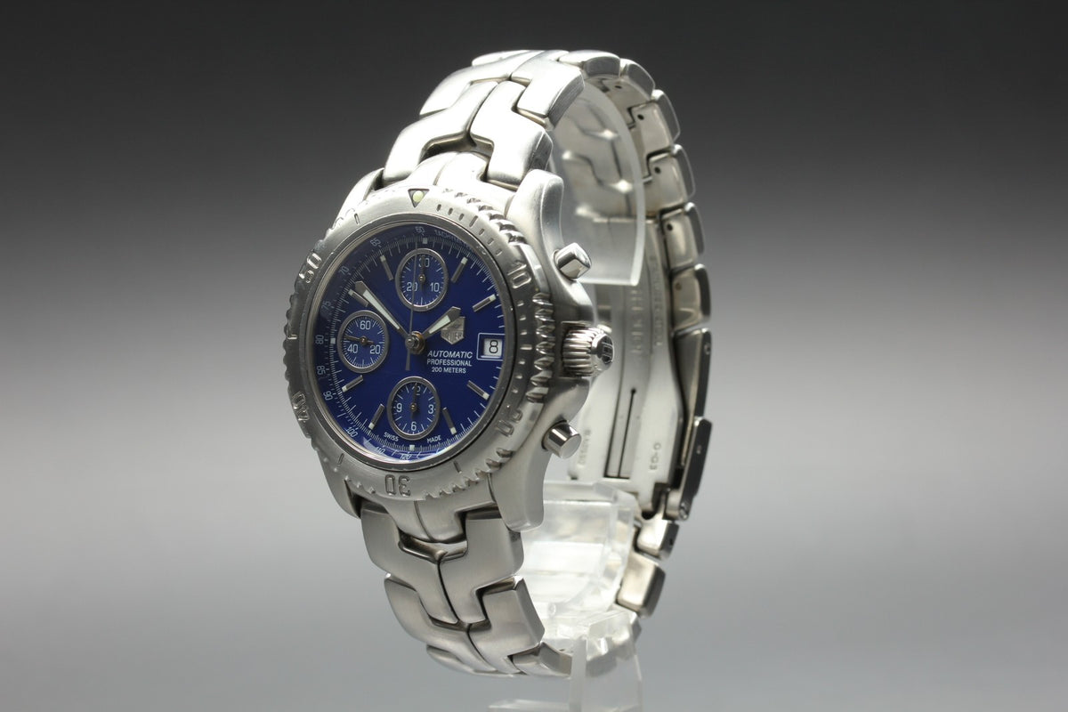 Tag Heuer Link Chronograph CT2110 Blue Dial Date 41m Automatic Men’s Watch [Box]
